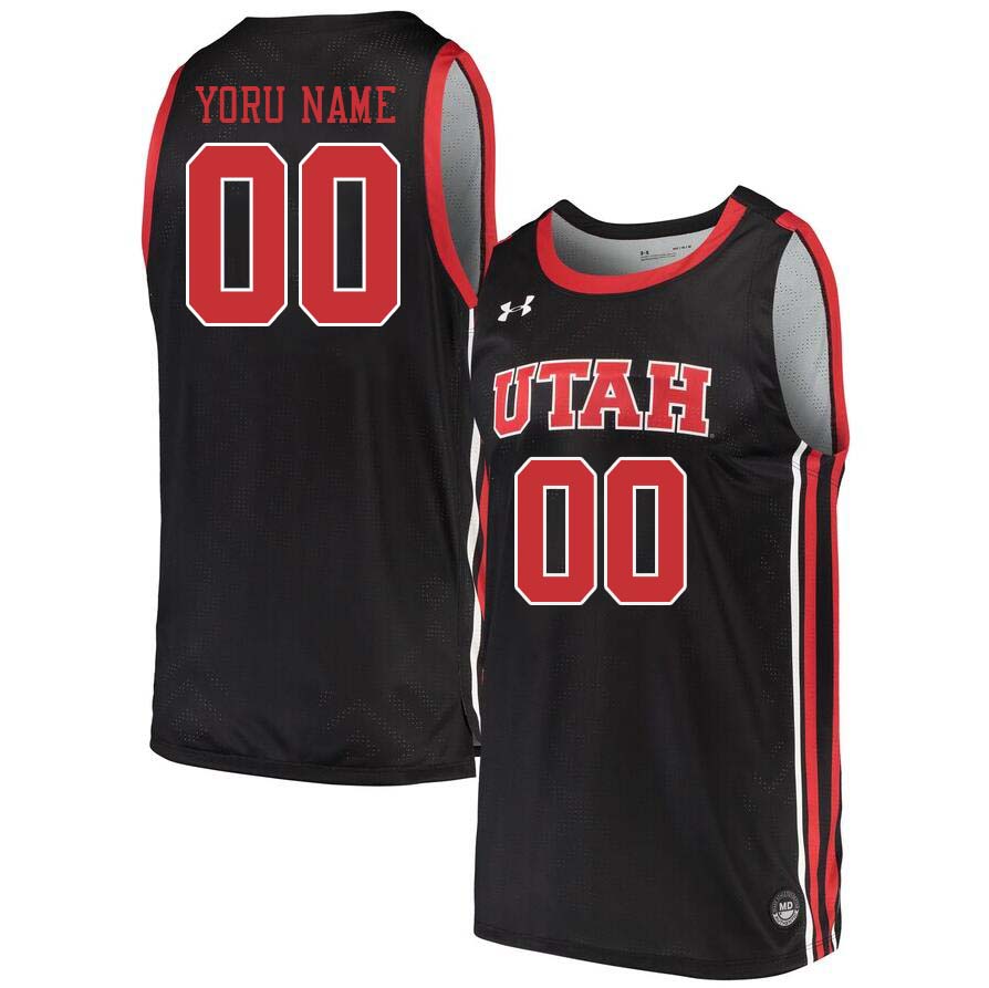 Custom Utah Utes Name And Number College Basketball Jersey Stitched-Black